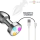 INTENSE - Plug anal metalic vibrat cu lumini LED și telecomandă - Mărime M