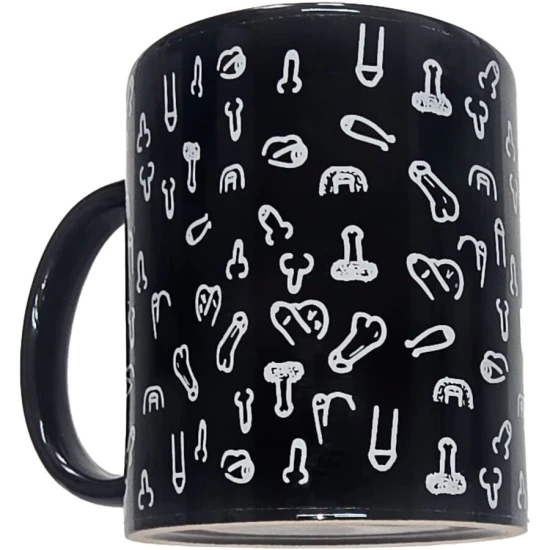 Cană Erotic - Design Amuzant, Negru, 370 ml