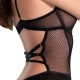 Body cu decupaj inghinal din mesh și tul, negru, L