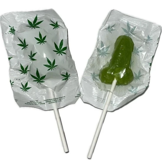 1 Bomboană tip penis, aromă cannabis