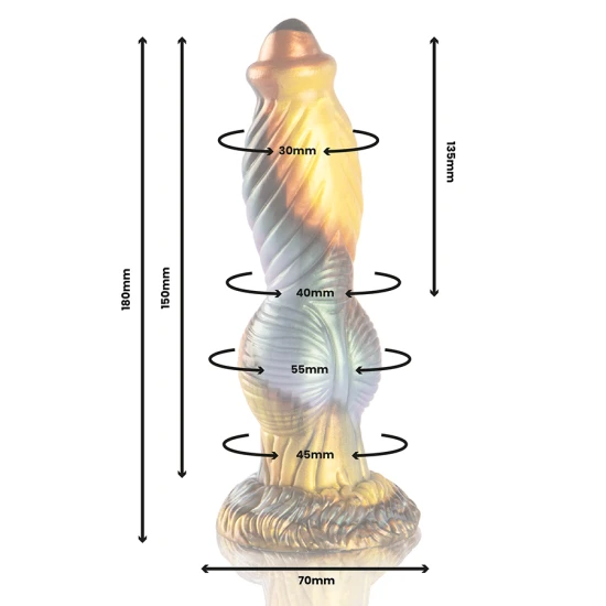 DILDO VIBRATOR REÎNCĂRCABIL CU CONTROL LA DISTANȚĂ, Model Phoenix, Culoare
