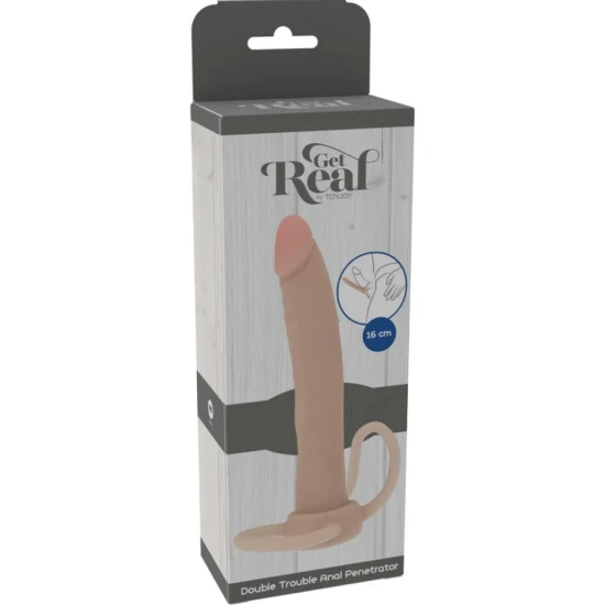 Jucărie Anală Tip Penetrator dublu, Silicon, 16 cm, Roz deschis