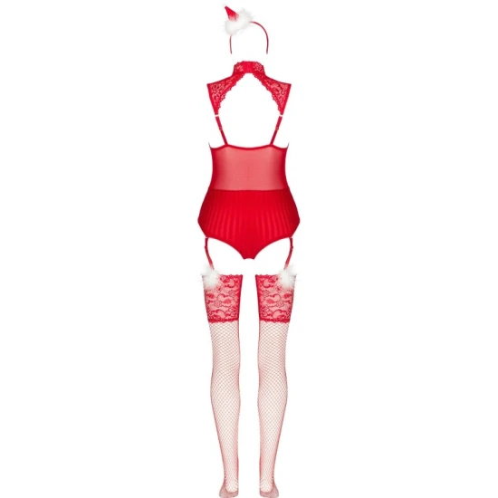 Body sexy LIMPID SNOWFLAKES LC 90604 - Decupat, Alb, S/M