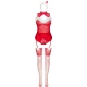 Body sexy Limpid Snowflakes - Decupat, Alb, L/XL