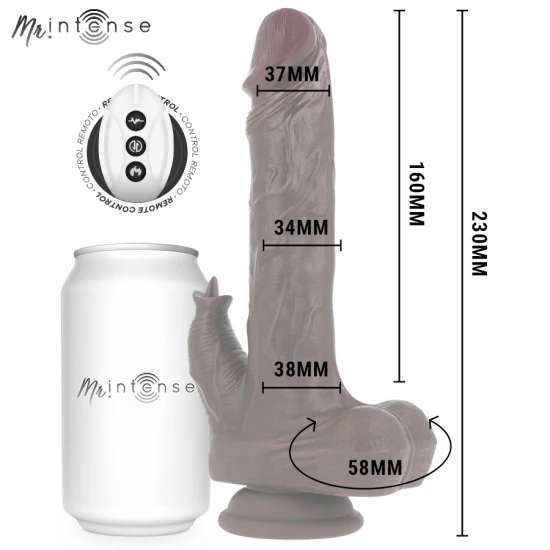 MR INTENSE - Păpușă/ dildo realist multifuncțional cu vibrații și telecomandă pentru sus și jos, 23 cm, 3.5 cm