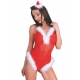 Body sexy NAUGHTY SANTA LC 90706 - Decupat, Roșu, L/XL