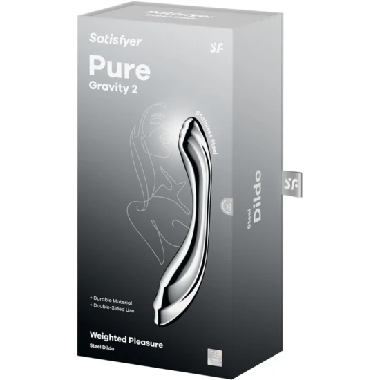 DILDO DUBLU-ENDED DIN OȚEL INOXIDABIL, PURE GRAVITY 2