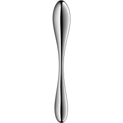 DILDO DUBLU, DIN OȚEL INOXIDABIL - Negru
