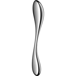 DILDO DUBLU, DIN OȚEL INOXIDABIL - Negru