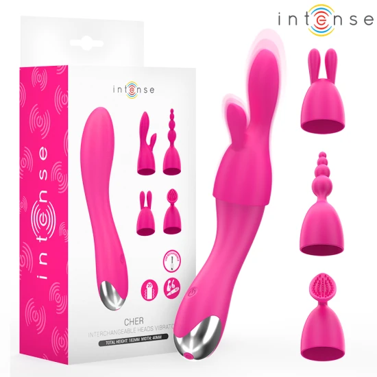 INTENSE - Vibrator tip model cu 20 de moduri și capete interschimbabile