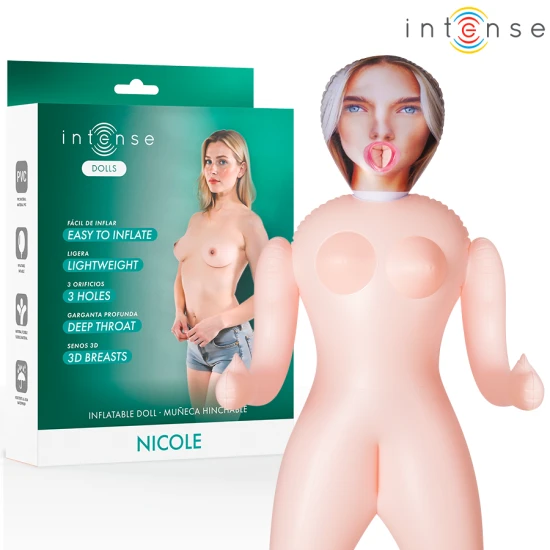 PĂPUȘĂ INFLATABILĂ NICOLE - CU TREI ORIFICII