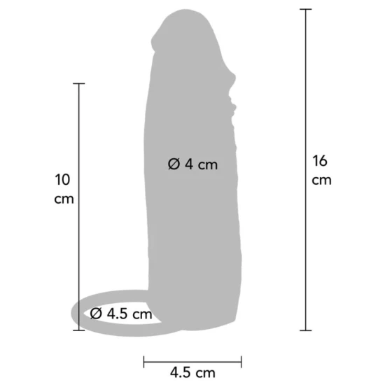 Penis sleeve din silicon - Culoare caramel, 16 cm