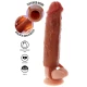 Manșon penis din silicon pentru piele hidratată, caramel, 20 cm