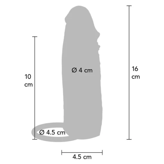 Penis Sleeve - Model Vibrant, Culoare Caramel, 16 cm