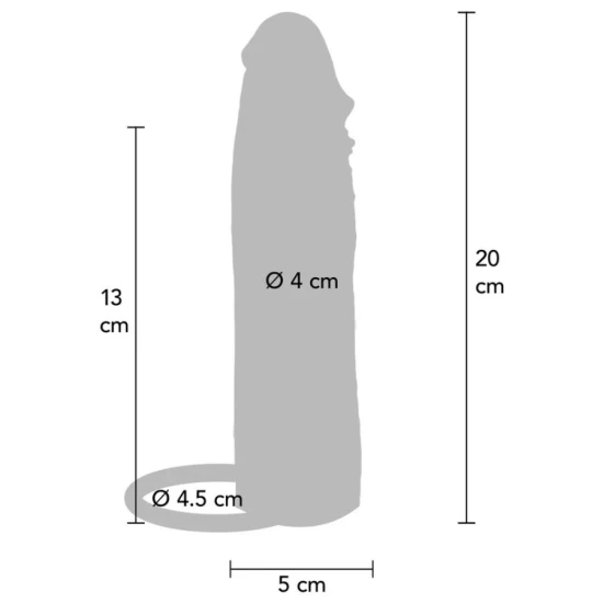 Penis Sleeve - Get Real - Mânecă vibratoră din silicon cu piele hidratată, Caramel, 20 cm