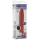 Penis Sleeve - Get Real - Mânecă vibratoră din silicon cu piele hidratată, Caramel, 20 cm