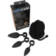 Set 3 dopuri anale de antrenament din silicon, negru