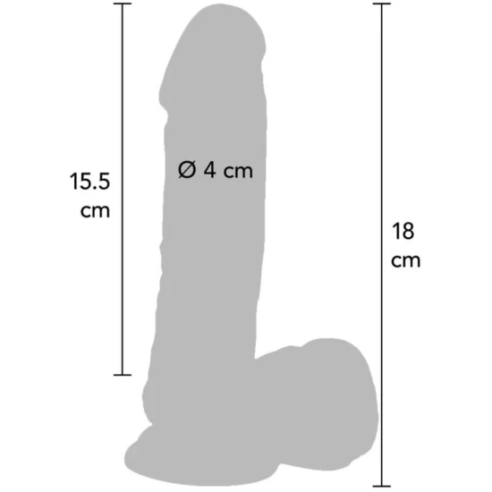 DILDO REALIST 18 CM CU VIBRATOR ȘI BILA, PIELE