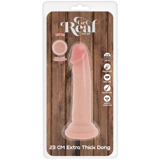 Deluxe - Dildou dublă densitate extra-gros, TPE, 23 cm