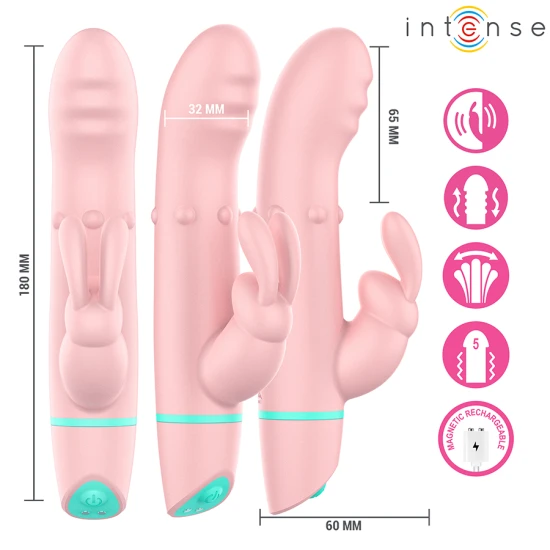 INTENSE - Stimulator & vibrator tip iepure cu mișcare oscilantă, Roz