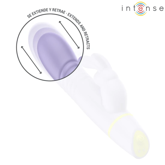 INTENSE - Stimulator Rabbit & Vibrator cu împingere, Roz