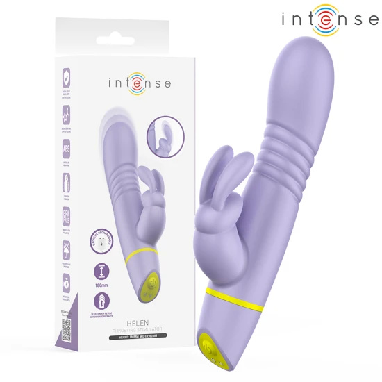 INTENSE - Stimulator Rabbit & Vibrator cu împingere, Roz
