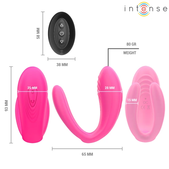 INTENSE - Vibrator tip clamp, Julia, telecomandă