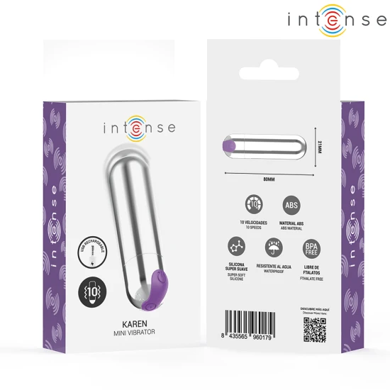 Vibrator Mini Reîncărcabil - Intens, Argintiu, Unic