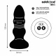 Plug anal cu vibrații și împingeri, LED, telecomandă, Negru