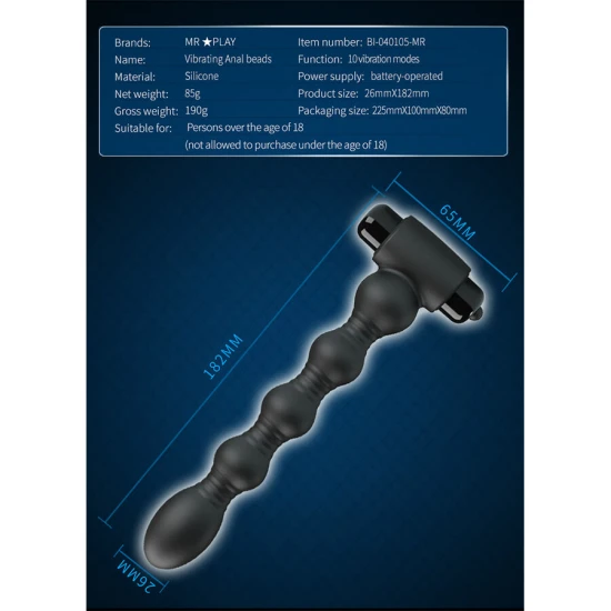 Vibrator anal cu masaj, Negru