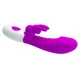 Vibrator Iepuraș din silicon, mov, 21 cm