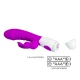 Vibrator Iepuraș din silicon, mov, 21 cm