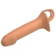 Dildo strap-on vibrant din silicon, piele deschisă, 18 cm