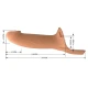 Dildo strap-on vibrant din silicon, piele deschisă, 18 cm