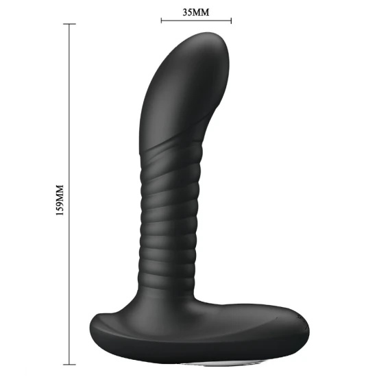 Masaj pentru prostată cu rotație și vibrații, Negru