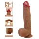 Dildo realist din silicon, cu ventuză, 23.5 cm, roz