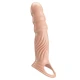 Manșon penis texturat cu prelungitoare, Roz