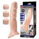 Manșon penis texturat cu prelungitoare, Roz