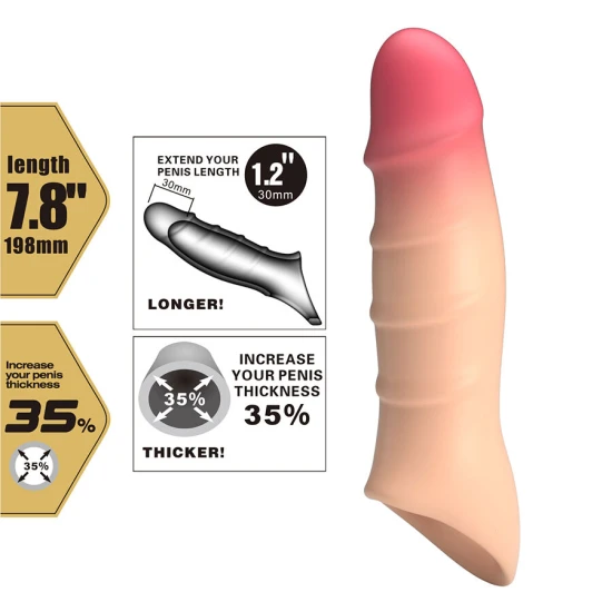 DARNELL - Husă penis cu efect realist, Negru