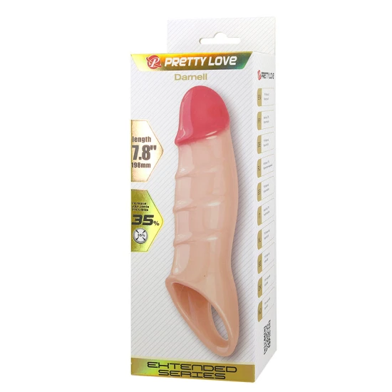 DARNELL - Husă penis cu efect realist, Negru