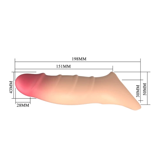 DARNELL - Husă penis cu efect realist, Negru