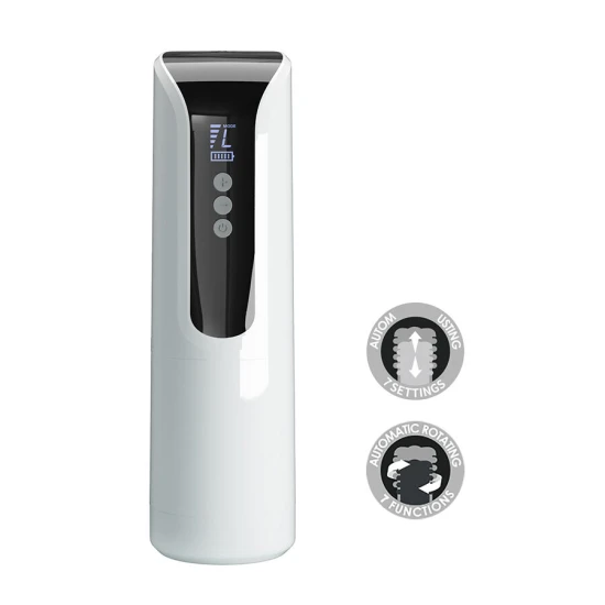 Masturbator automat cu împingere și rotație, LED, USB