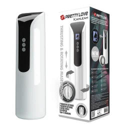 Masturbator automat cu împingere și rotație, LED, USB
