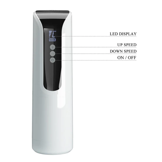 Masturbator automat cu împingere și rotație, LED, USB