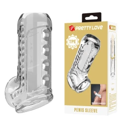 Husă penis texturată transparentă
