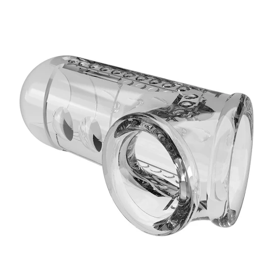Husă penis texturată transparentă