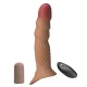 Mânecuță penis texturată cu vibrații și telecomandă, Roz