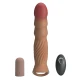 Mânecuță penis texturată cu vibrații și telecomandă, Roz
