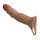 Mânecuță penis texturată cu vibrații și telecomandă, Roz
