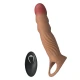 Mânecuță penis texturată cu vibrații și telecomandă, Roz